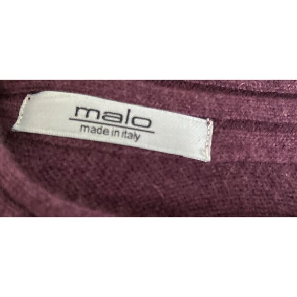 MALO 100% Cashmere Purple 3/4 Sleeve Knit Sweater Dress Pockets Size 38 - Picture 8 of 13